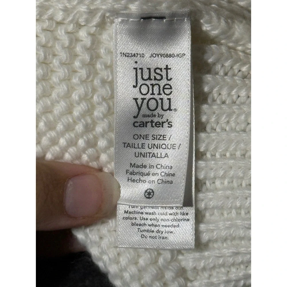 Just One You by Carter's Baby Polar Bear Knit Beanie Hat White 3D Ears One Size